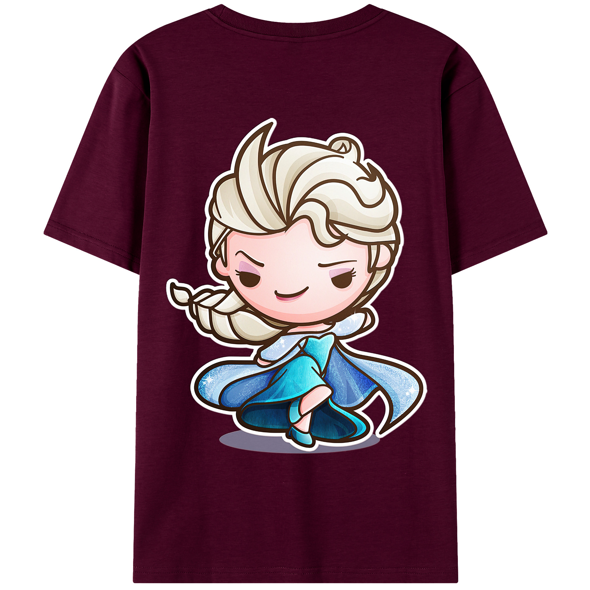 （画像用） アナと雪の女王 アンナ エルサ Frozen Anna Elsa レディース半袖Tシャツ(バックプリント)